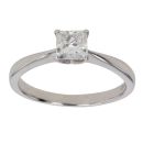 18ct White Gold 0.75ct Princess Cut Diamond Solitaire Ring