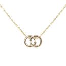 925 Sterling Silver Gold Plated Entwined Circles Pendant and Chain 18"