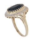 9ct Yellow Gold 0.12ct Diamond and Sapphire Cluster Ring
