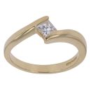 18ct Yellow Gold 0.33ct Princess Cut Diamond Solitaire Ring