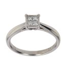 9ct White Gold 0.25ct Princess Cut Diamond Cluster Ring
