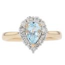 9ct Yellow Gold 0.36cts Diamond And Topaz Ring