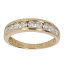 18ct Yellow Gold 0.75ct Brilliant Cut Diamond Half Eternity Ring