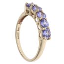 9ct Yellow Gold Purple Cubic Zirconia Five Stone Ring
