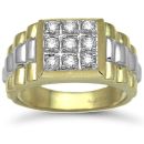 9ct Yellow and White Gold 0.50ct Gents Ring
