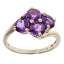 9ct Yellow Gold Amethyst Fancy Cluster Ring