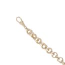 9ct Yellow Gold Patterned Hearts Bracelet 8"