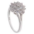 Silver Cubic Zirconia Cluster Ring By Icesia