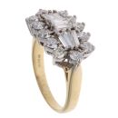 18ct Yellow Gold 2.00ct Brilliant And Baguette Cut Diamond Cluster Ring