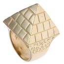 9ct Yellow Gold Patterned Pyramid Ring