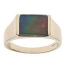 9ct Yellow Gold Korite Amoolite Signet Ring