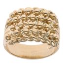 9ct Yellow Gold Four Row Keeper Ring