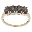 9ct Yellow Gold Mystic Topaz Four Stone Ring