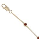9ct Yellow Gold Garnet Fancy Bracelet 7.5"