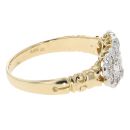 18ct Yellow Gold 0.84cts Diamond Triple Cluster Ring