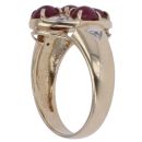 9ct Yellow Gold 0.03ct Diamond and Ruby Cluster Ring