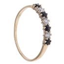 9ct Yellow Gold Sapphire and Cubic Zirconia Eternity Ring