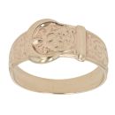 9ct Yellow Gold Patterned Buckle Ring
