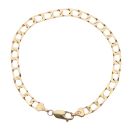 9ct Yellow Gold Square Curb Bracelet 8"