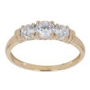 18ct Yellow and White Gold Cubic Zirconia Three Stone Ring