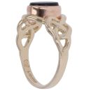 9ct Yellow and Rose Gold Onyx Celtic Clogau Ring