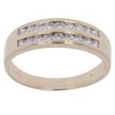 9ct Yellow Gold Cubic Zirconia Two Row Ring