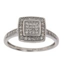 9ct White Gold 0.18ct Brilliant Cut Diamond Cluster Ring
