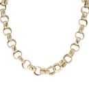 9ct Yellow Gold Patterned and Plain Belcher Chain 24"