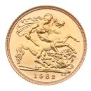 1982 Elizabeth II Decimal Portrait UK Half Sovereign Coin
