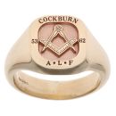 9ct Yellow Gold Cockburn A.L.F Masonic Signet Ring