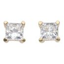 9ct Yellow Gold 2.00ct Princess Cut Lab Grown Diamond Solitaire Earrings