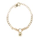 14ct Yellow Gold Heart Charm Bracelet 8.5"