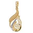 22ct Yellow and White Gold Floral Fancy Pendant