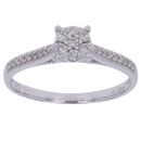 9ct White Gold 0.20ct Brilliant Cut Diamond Cluster Ring