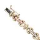 9ct Yellow White and Rose Gold Fancy Bracelet 7"
