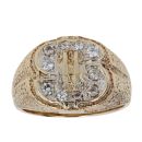 9ct Yellow Gold Cubic Zirconia Dollar Fancy Ring