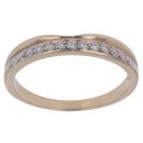 9ct Yellow Gold 0.10ct Brilliant Cut Diamond Wishbone Ring
