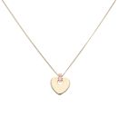 9ct Yellow and Rose Gold Cariad Heart Clogau Pendant and Chain 22"