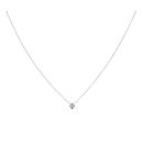 9ct White Gold 0.10ct Diamond Solitaire Pendant and Chain 18"