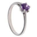 9ct White Gold Amethyst Single Stone Ring