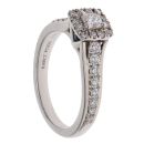 Platinum 0.69ct Princess and Brilliant Cut Cluster Ring