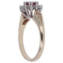 9ct Yellow Gold 0.15ct Diamond and Ruby Cluster Ring