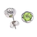 925 Sterling Silver Peridot Stud Earrings