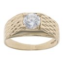 9ct Yellow Gold Cubic Zirconia Signet Ring
