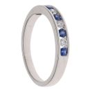18ct White Gold 0.20ct Diamond And Sapphire Ring