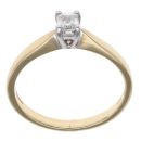 18ct Yellow Gold 0.25ct Criss Cut Diamond Solitaire Ring