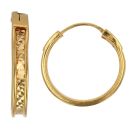 22ct Yellow Gold Diamond Cut Hoop Earrings