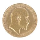 1909 Edward VII Large Head UK Full Sovereign Coin