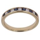 18ct Yellow Gold 0.15ct Diamond and Sapphire Ring