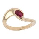 18ct Yellow Gold Ruby Single Stone Twist Ring